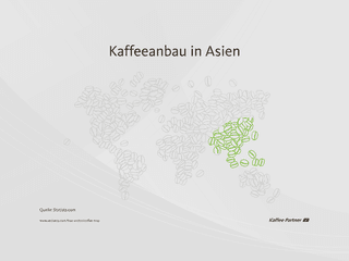 Landkarte von Asien als Kaffeeproduktionsland