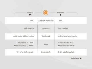 Infografik Arabica vs. Robusta