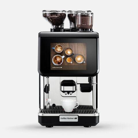 Kaffeemaschine "Ultima Duo 2" von Kaffee Partner auf grauem Hintergrund