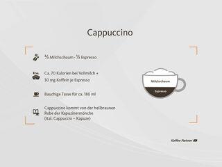 Infografik mit Fakten zum Cappuccino