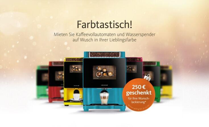 Farbig lackierte Kaffeeautomaten