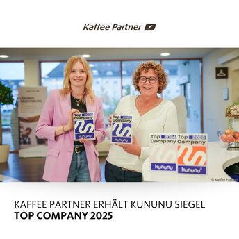 ☕ Kaffee Partner ist wieder „Top Company“! 🏆

Zum vierten Mal in Folge hat kununu uns das begehrte „Top Company“-Siegel verliehen – und darauf sind wir mächtig stolz! Mit 4,3 von 5 Sternen gehören wir zu den Top 5 % aller bewerteten Unternehmen. 🎉

Was macht uns aus? Eine Unternehmenskultur, die Werte wie Wertschätzung, Teamgeist und Offenheit lebt, flexible Arbeitszeiten, Homeoffice-Optionen und starke Benefits wie Job-Ticket, Job-Rad und Entwicklungschancen. 💻

Ein riesiges Dankeschön an unser Team für die knapp 1.000 authentischen Bewertungen. Ihr seid der Grund für diesen Erfolg! 🙌

#TopCompany2025 #KaffeePartner #kununu #Teamgeist