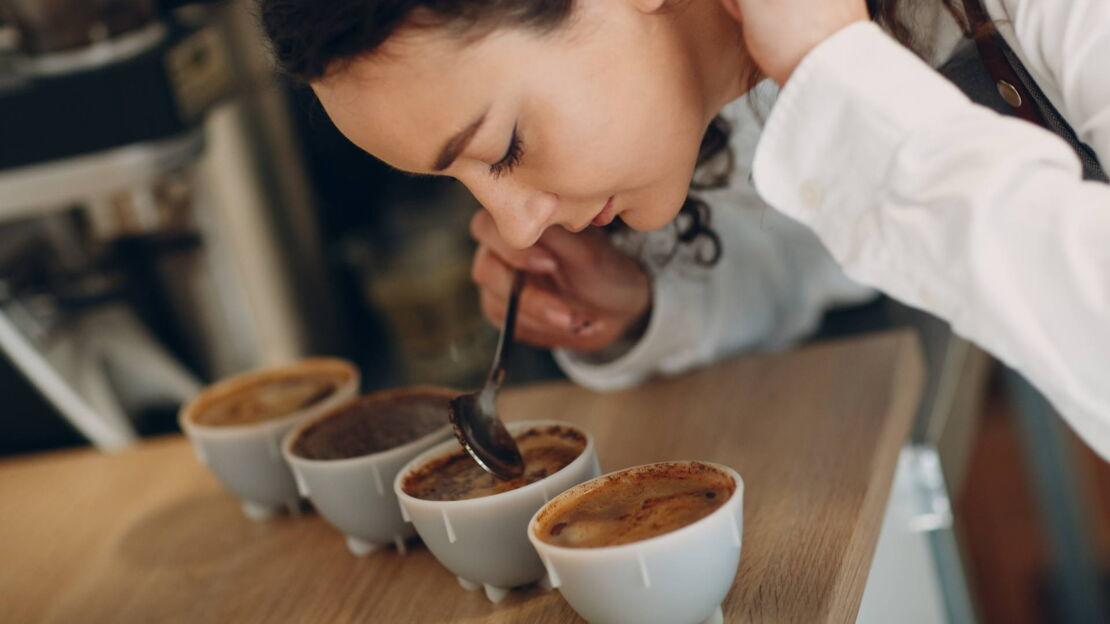 Degustation verschiedener Kaffeesorten