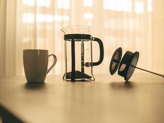 French Press mit Stempel