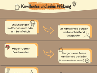 Infografik Kamillentee und seine Wirkung