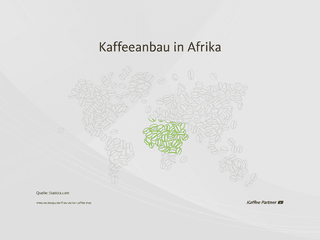 Landkarte mit Afrika als Kaffeeanbaugebiet